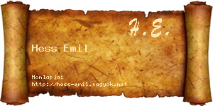 Hess Emil névjegykártya