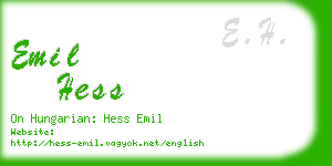 emil hess business card